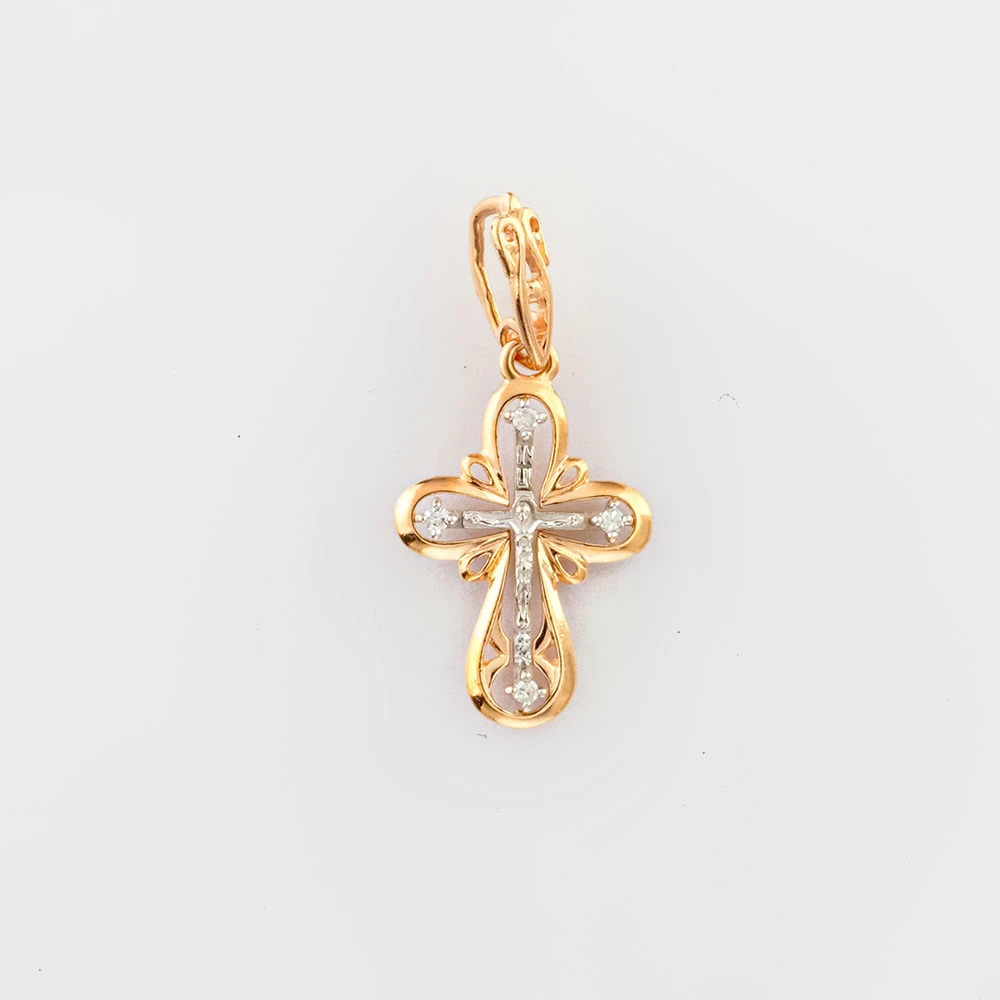 Подвес с бриллиантом из красного золота 585 пробы