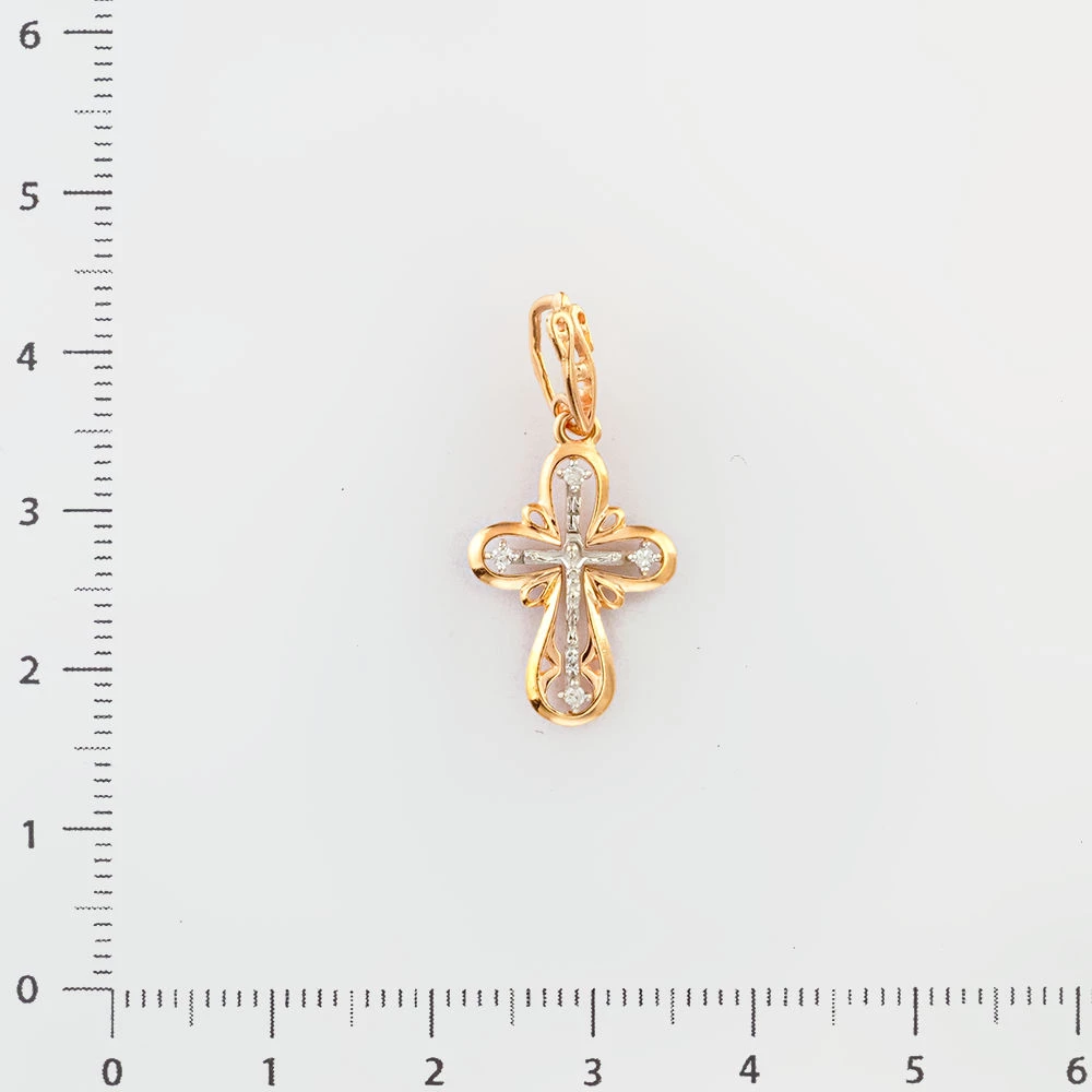 Подвес с бриллиантом из красного золота 585 пробы