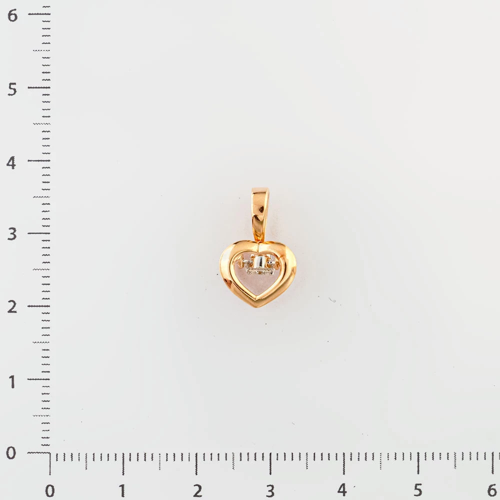 Подвес с бриллиантом из красного золота 585 пробы