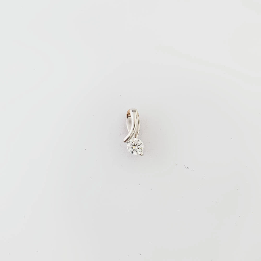 Подвес с бриллиантом из белого золота 585 пробы