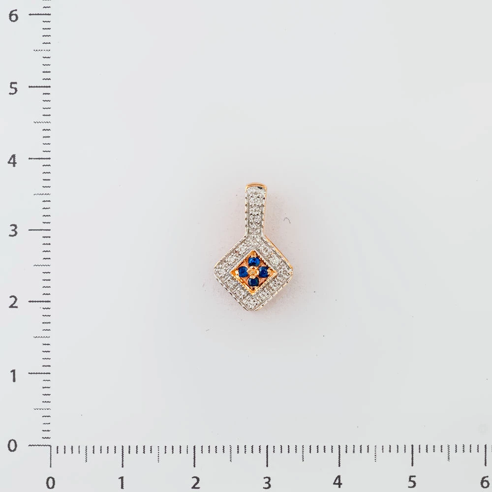 Подвес с сапфиром из белого золота 585 пробы