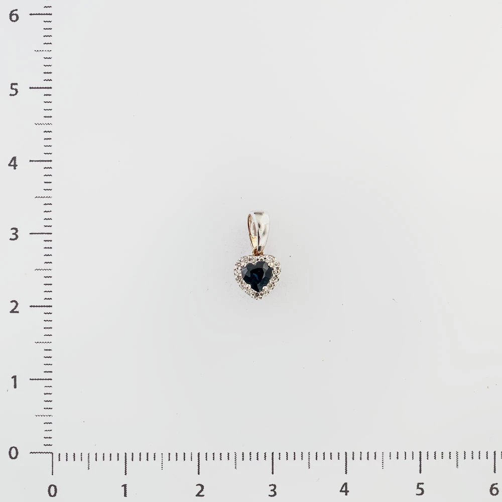 Подвес с сапфиром из белого золота 585 пробы