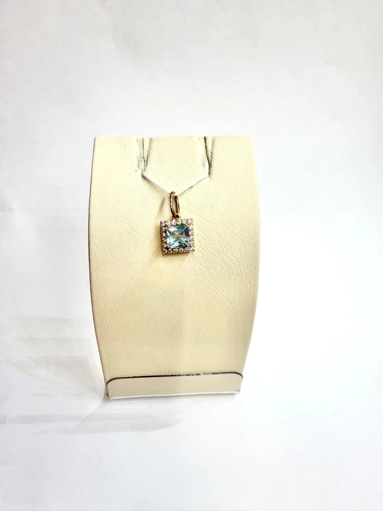 Подвес с топазом из красного золота 585 пробы