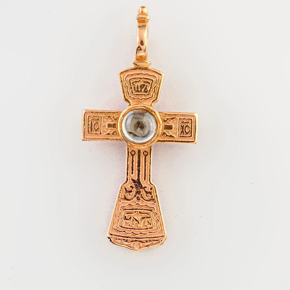 Подвес с ситаллом из красного золота 585 пробы