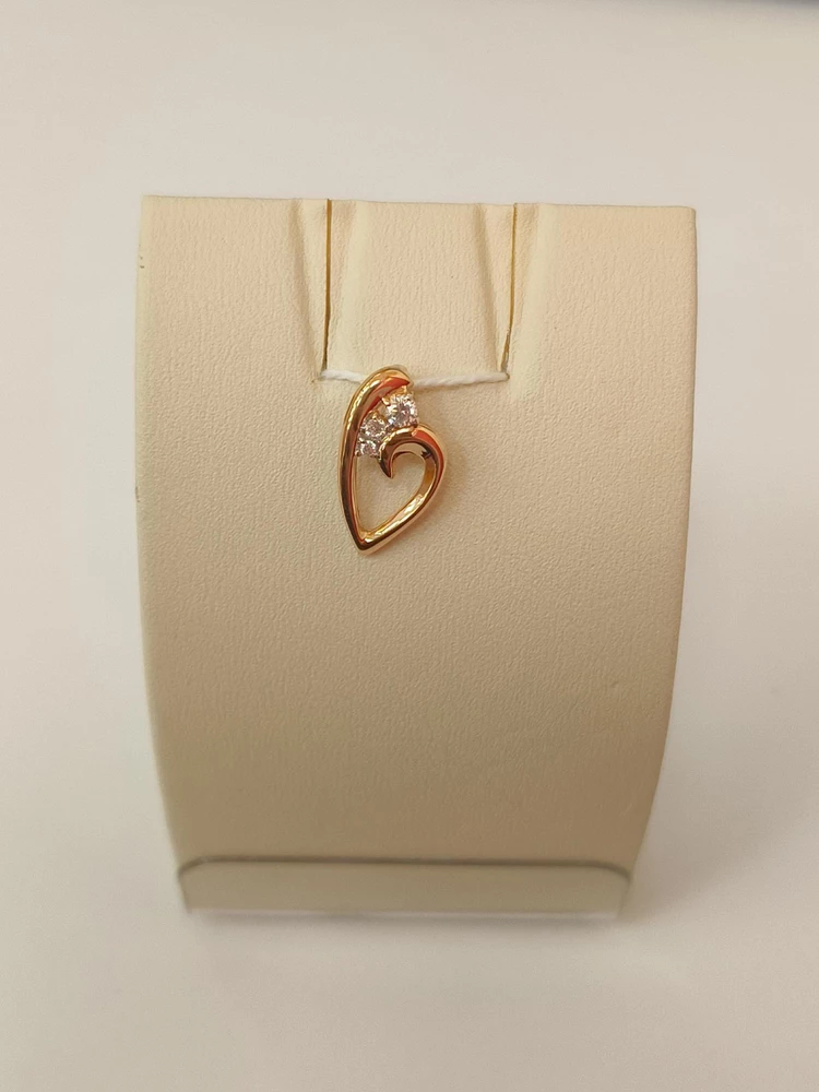 Подвес с фианитом из красного золота 585 пробы