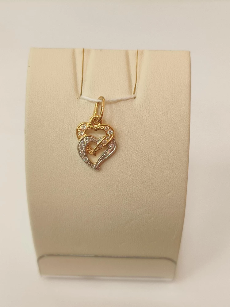 Подвес с фианитом из красного золота 585 пробы