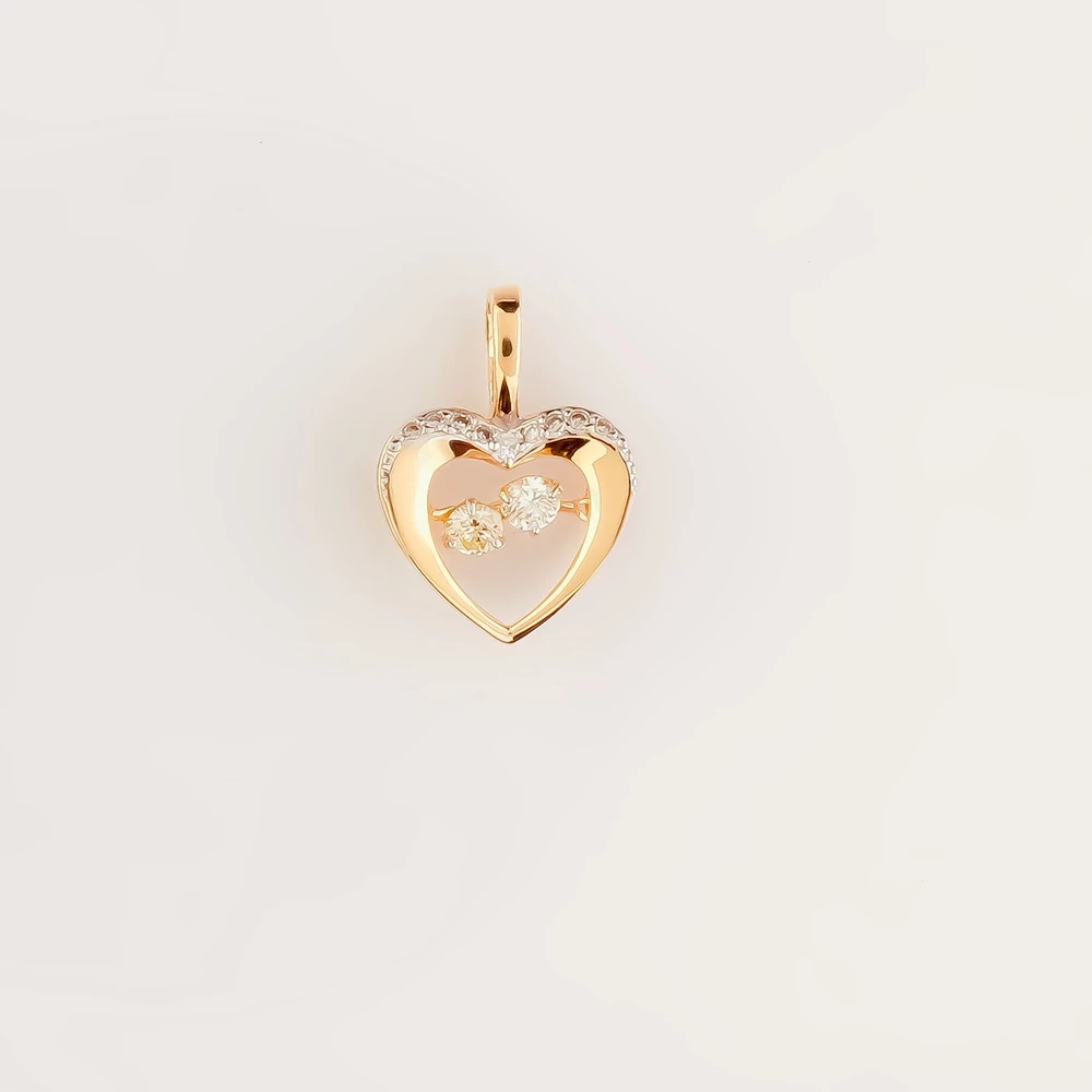 Подвес с бриллиантом из красного золота 585 пробы