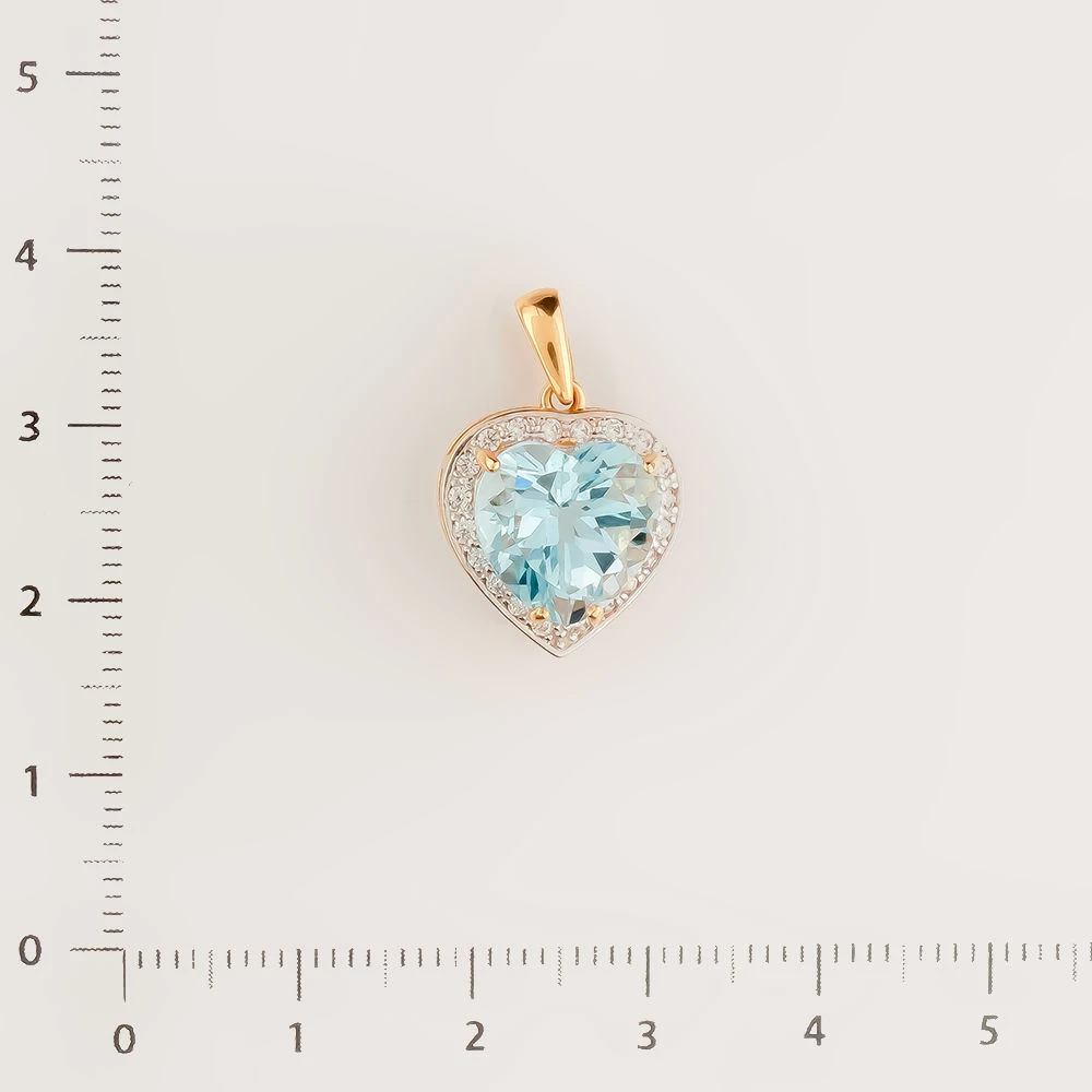 Подвес с топазом из красного золота 585 пробы