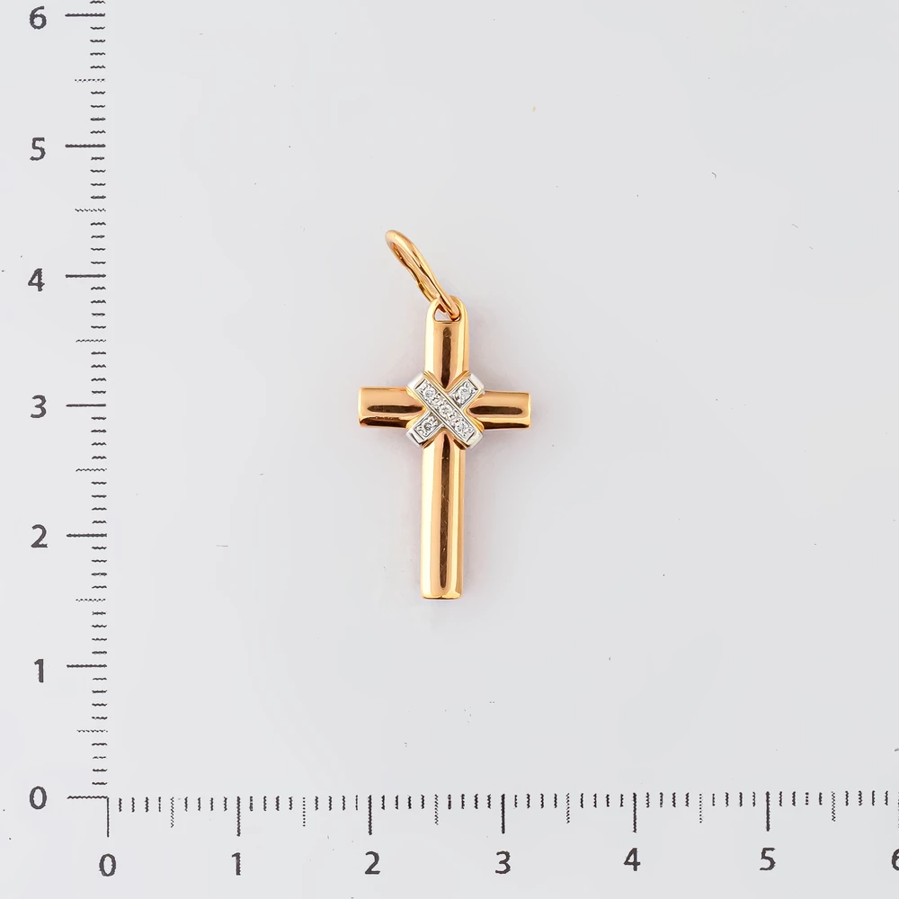 Подвес с бриллиантом из красного золота 585 пробы