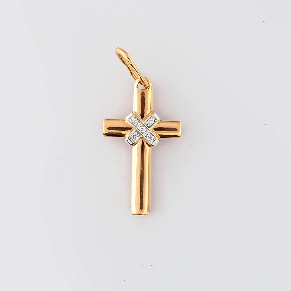 Подвес с бриллиантом из красного золота 585 пробы