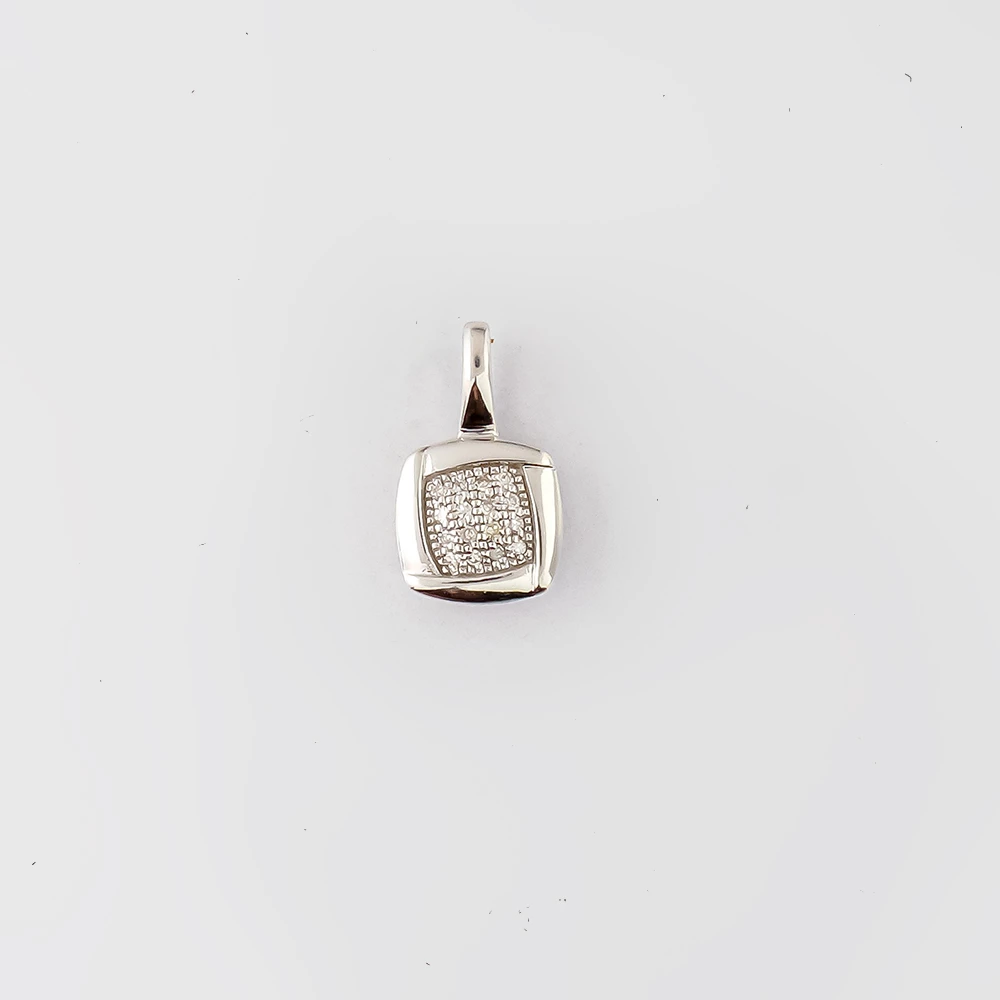 Подвес с бриллиантом из белого золота 585 пробы