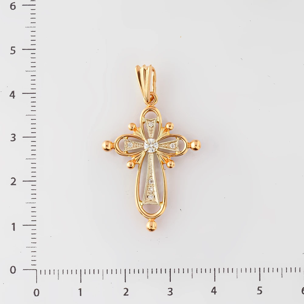 Подвес с бриллиантом из красного золота 585 пробы