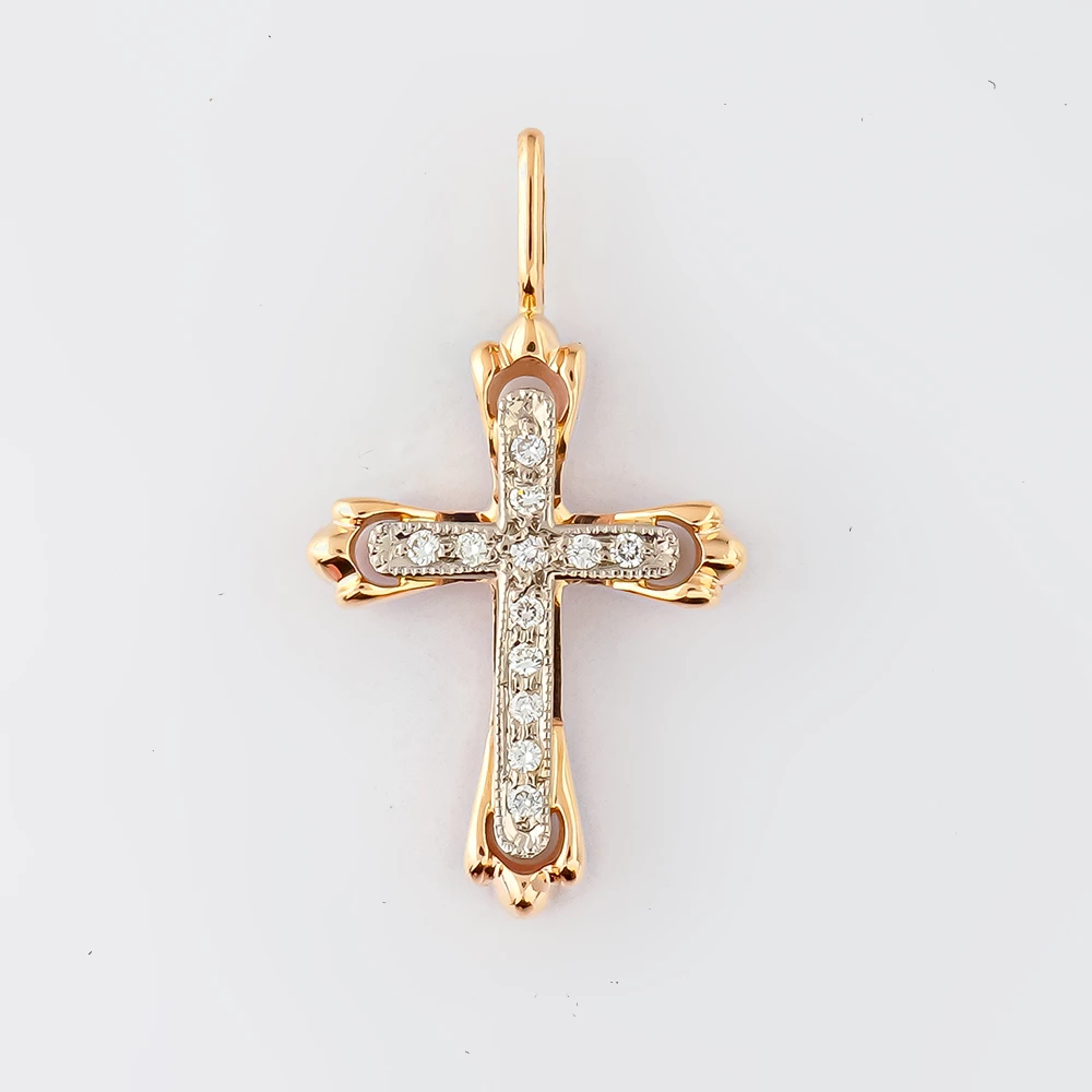 Подвес с бриллиантом из красного золота 585 пробы