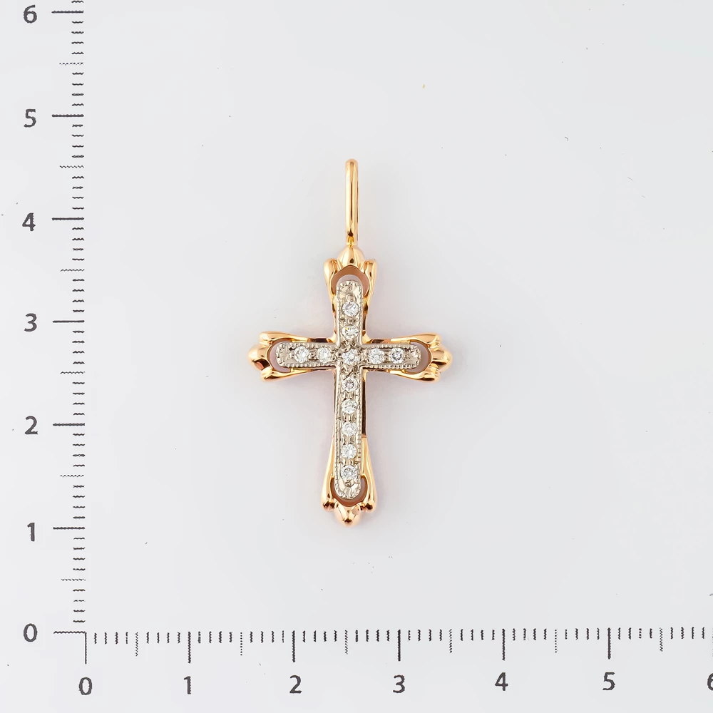 Подвес с бриллиантом из красного золота 585 пробы