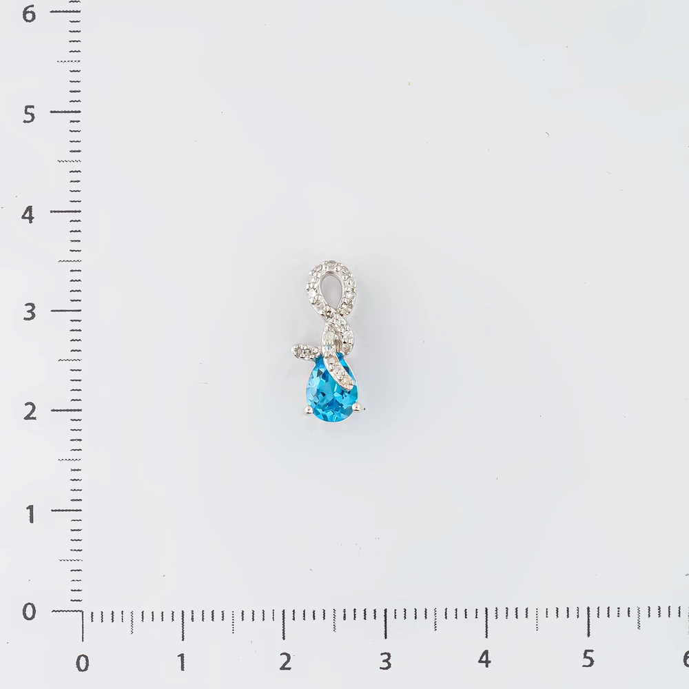 Подвес с топазом из белого золота 585 пробы