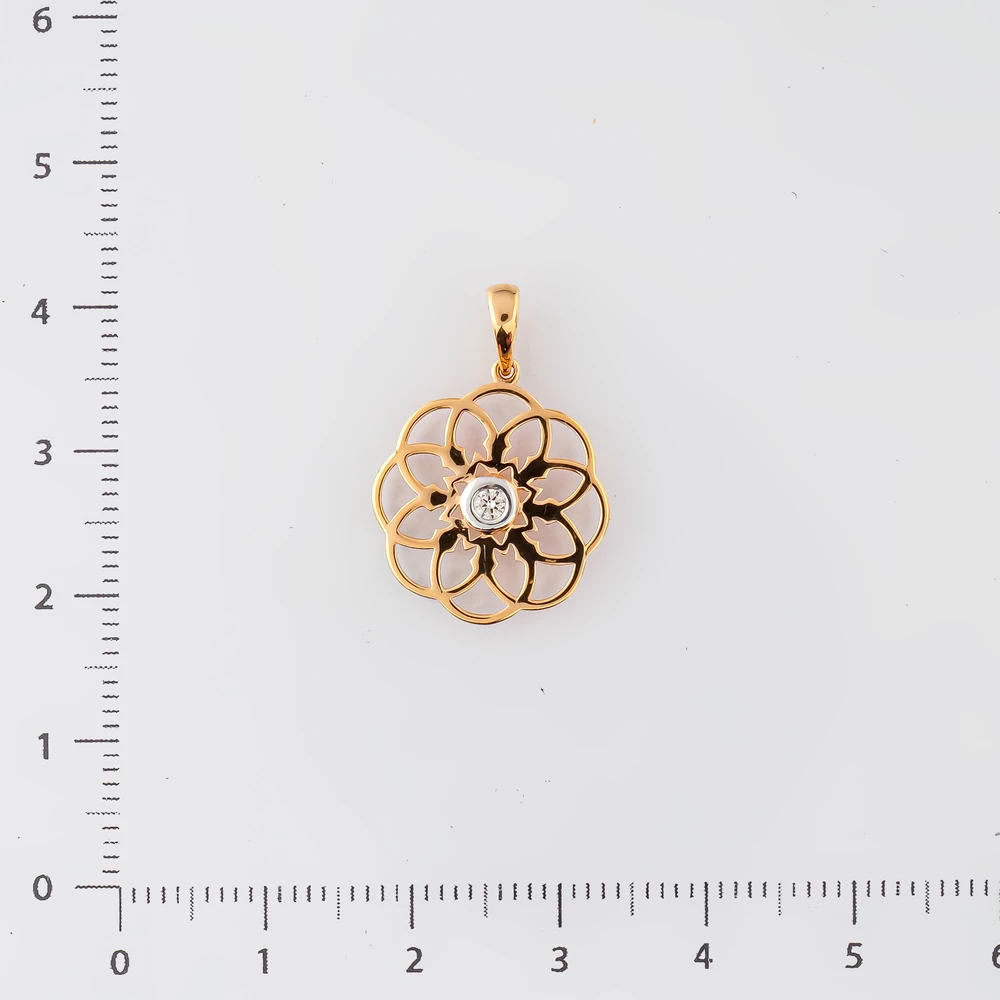 Подвес с бриллиантом из красного золота 585 пробы