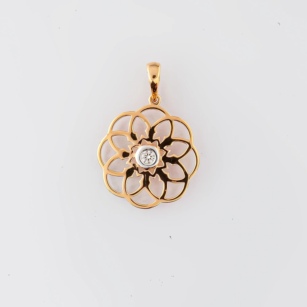 Подвес с бриллиантом из красного золота 585 пробы