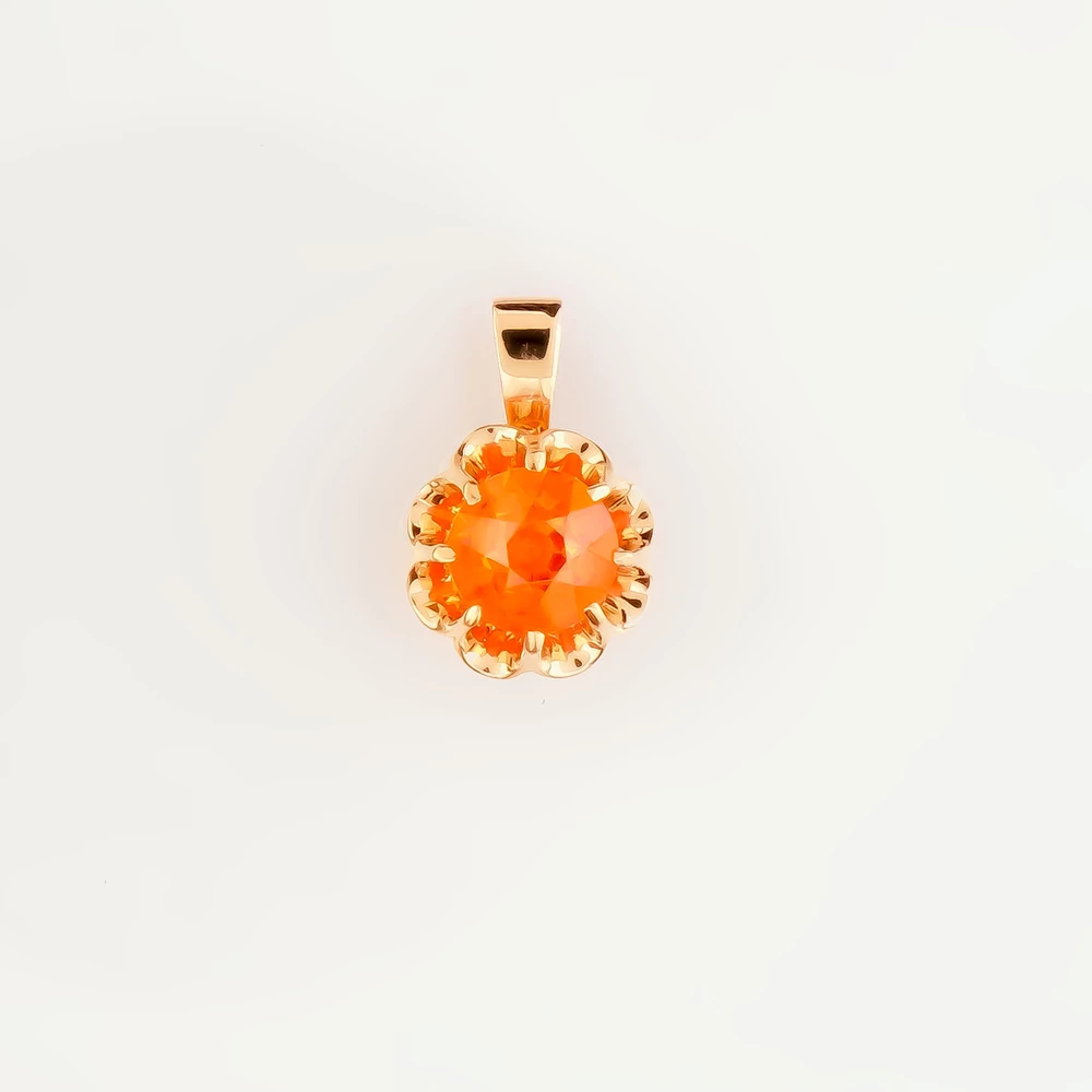 Подвес с фианитом из красного золота 583 пробы