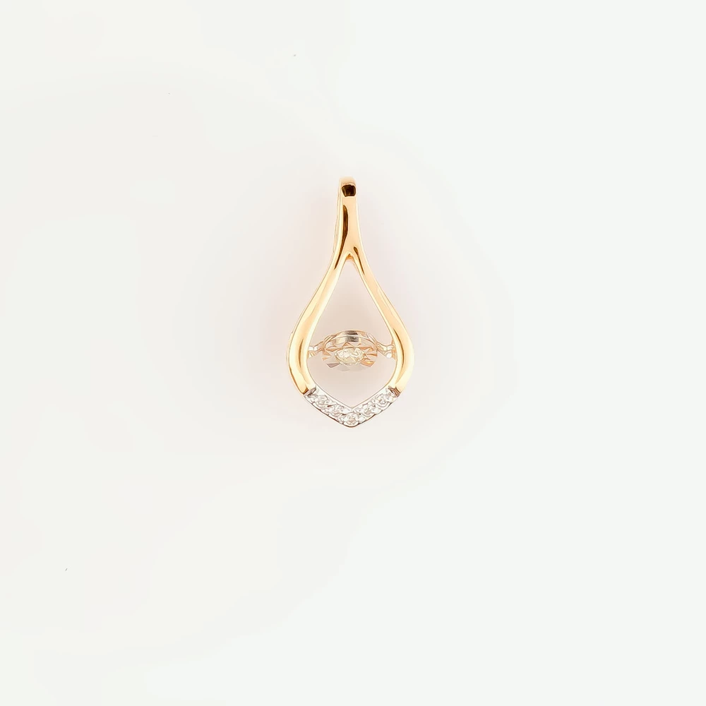 Подвес с бриллиантом из красного золота 585 пробы