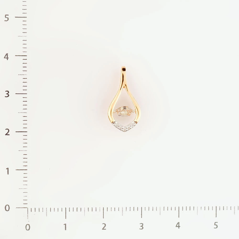 Подвес с бриллиантом из красного золота 585 пробы