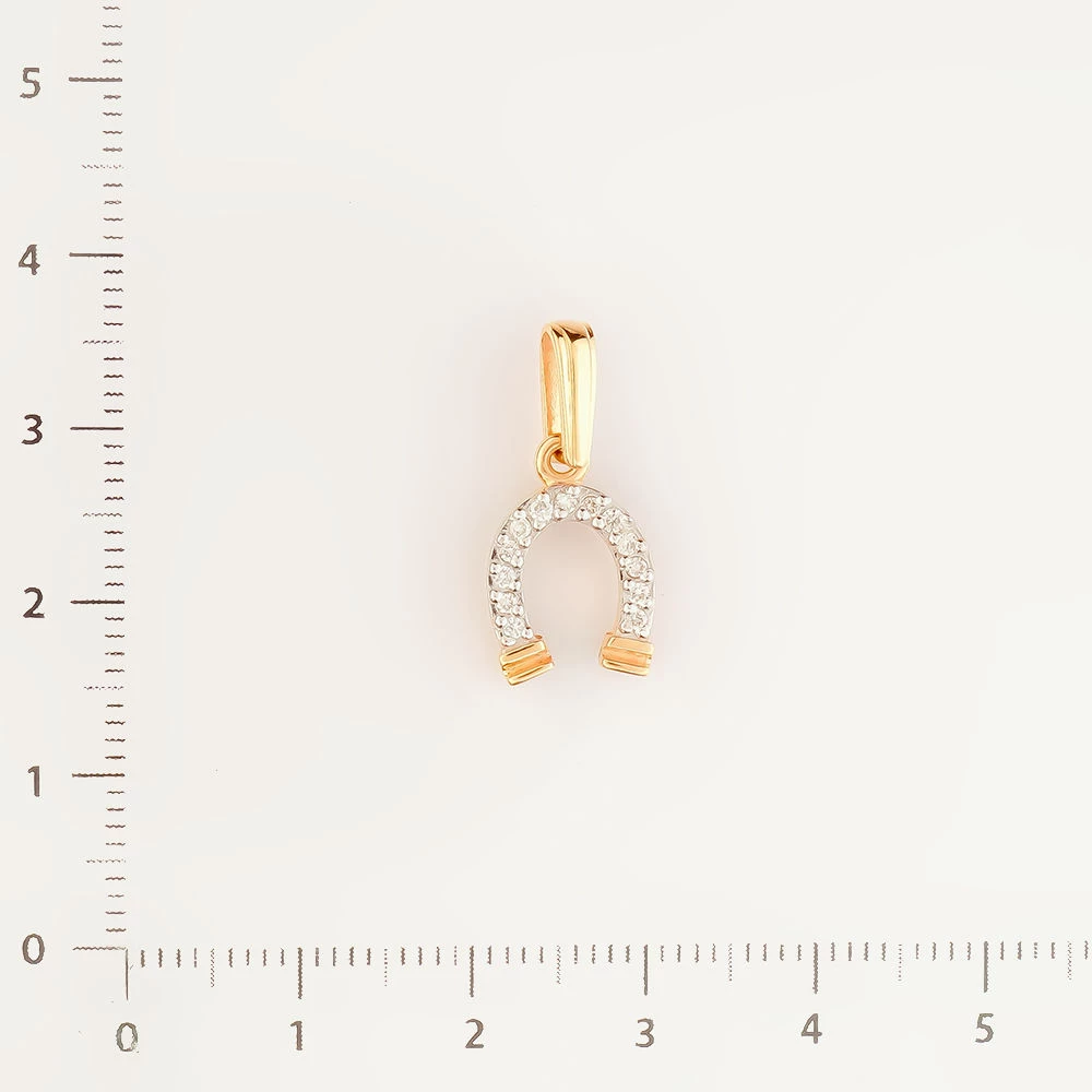 Подвес с бриллиантом из красного золота 585 пробы