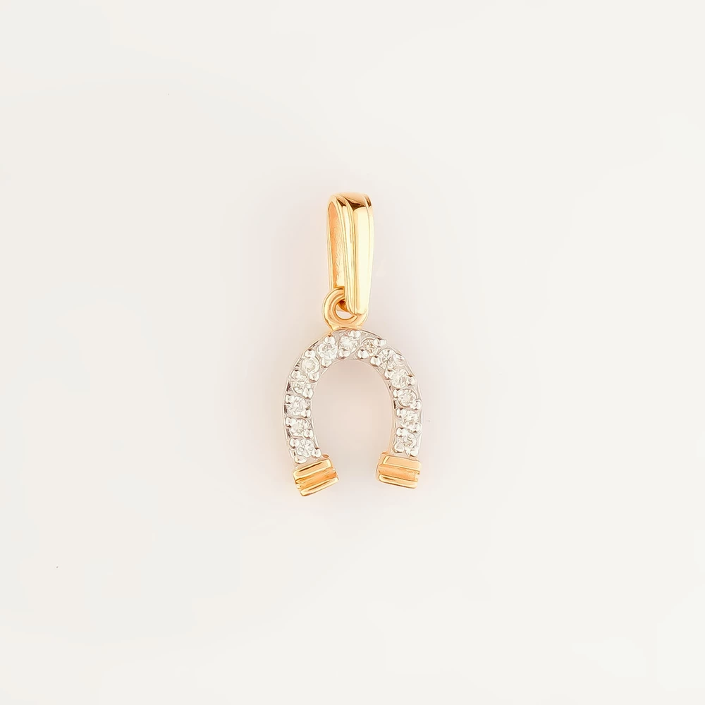 Подвес с бриллиантом из красного золота 585 пробы