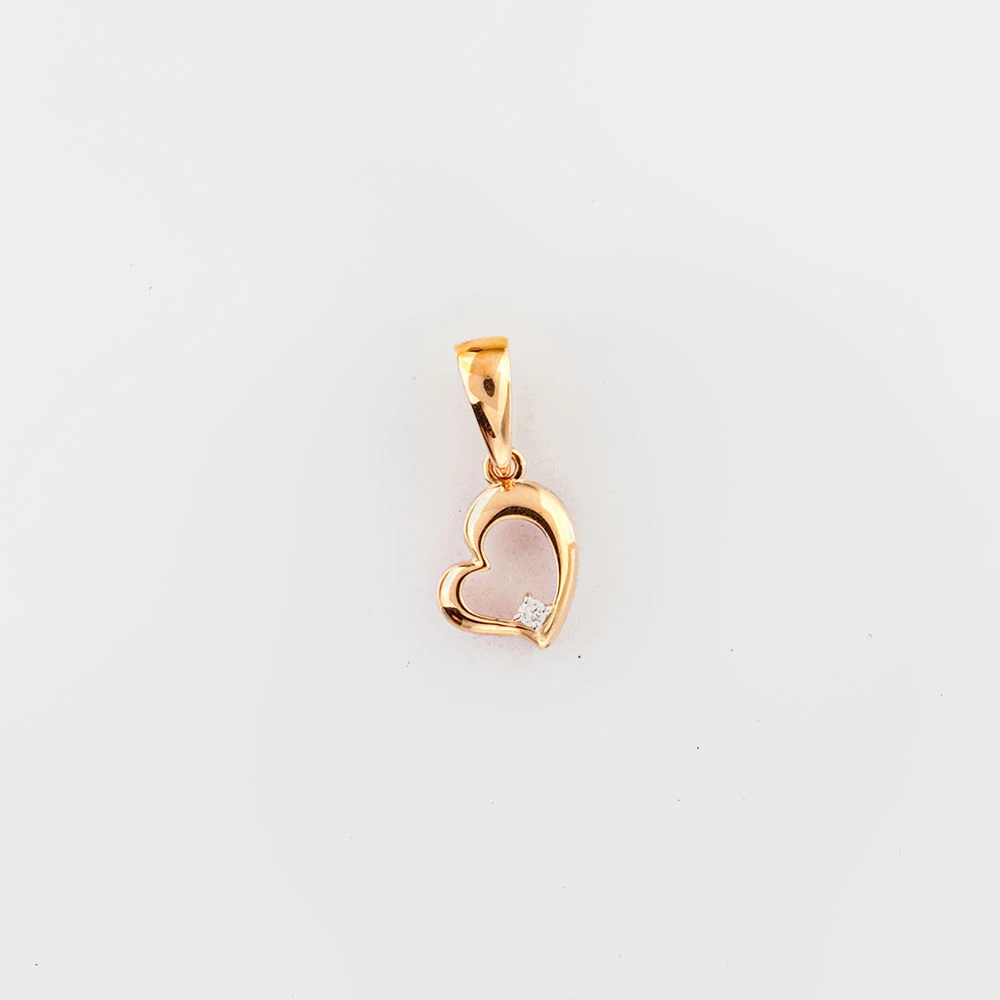 Подвес с бриллиантом из красного золота 585 пробы