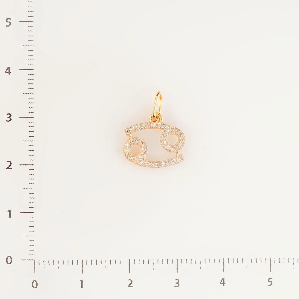 Подвес с бриллиантом из красного золота 585 пробы