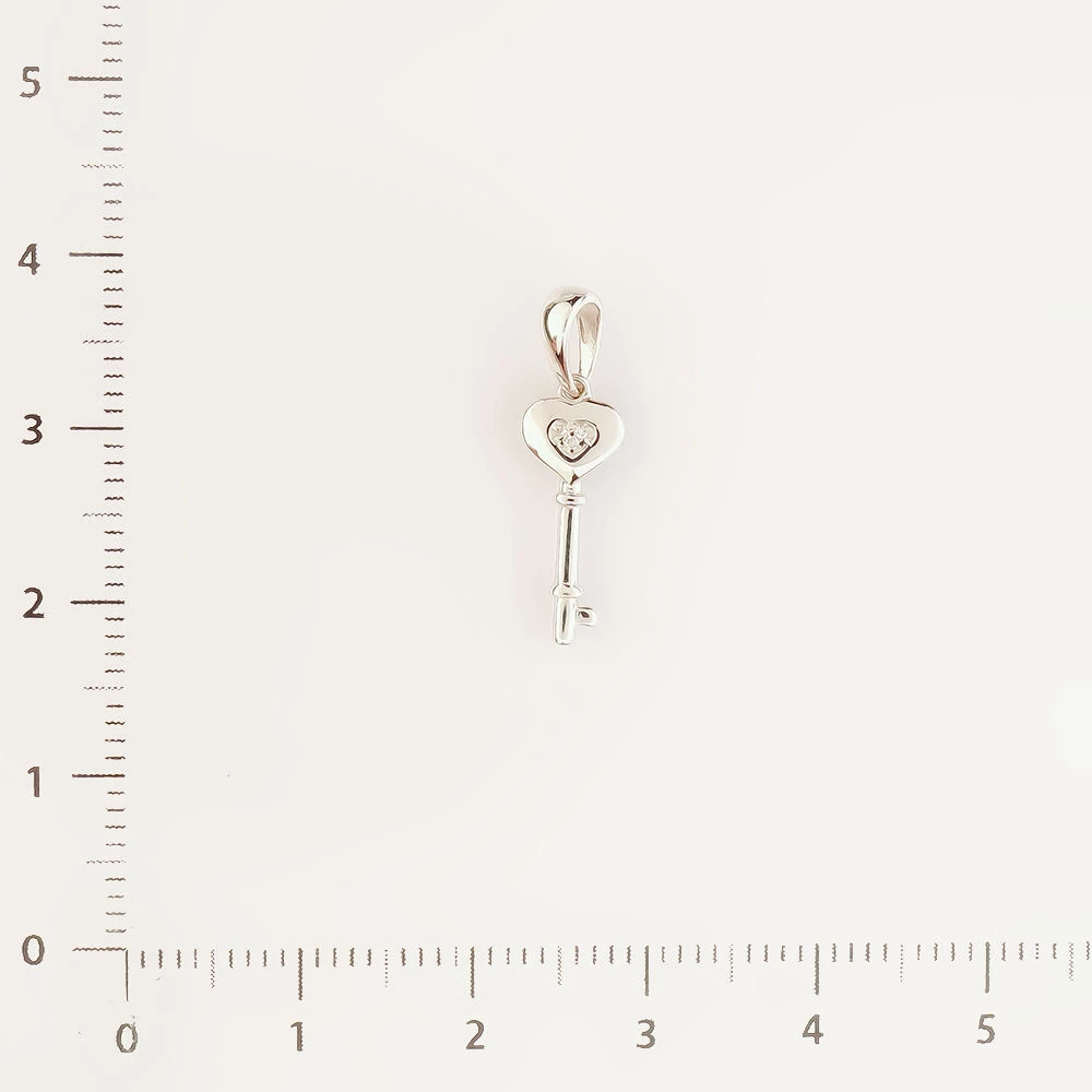 Подвес с бриллиантом из белого золота 585 пробы