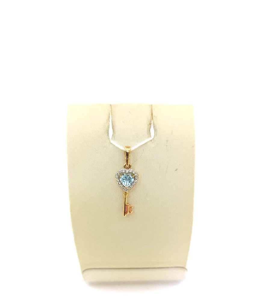 Подвес с топазом из красного золота 585 пробы