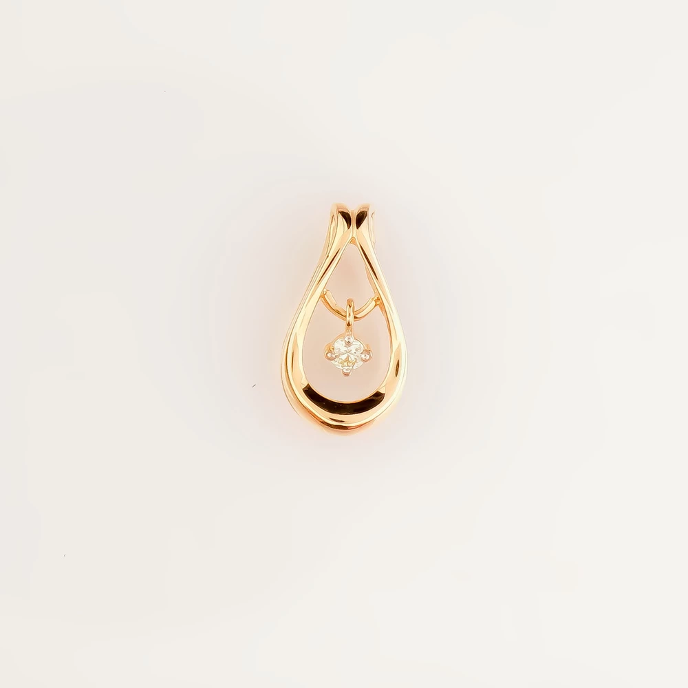 Подвес с бриллиантом из красного золота 585 пробы