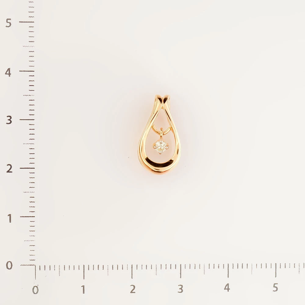 Подвес с бриллиантом из красного золота 585 пробы