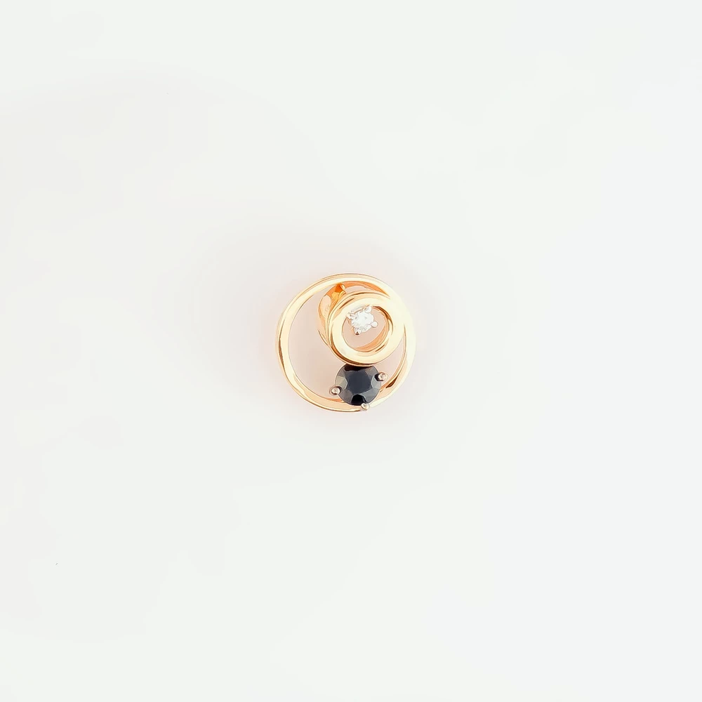 Подвес с сапфиром из красного золота 585 пробы