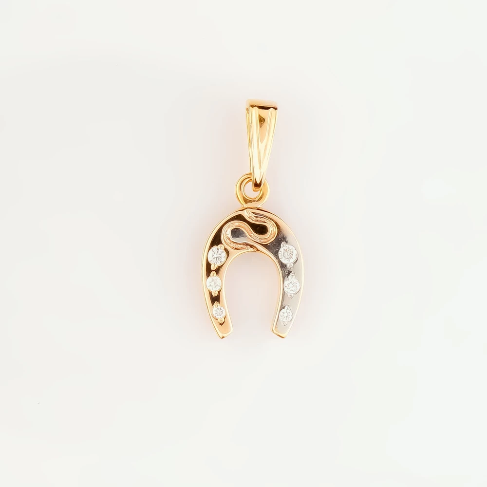 Подвес с бриллиантом из красного золота 585 пробы