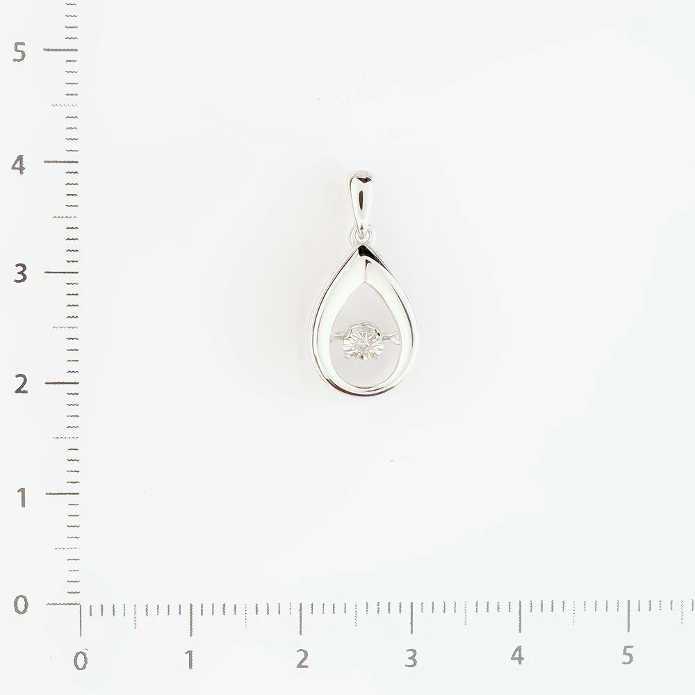 Подвес с бриллиантом из белого золота 585 пробы