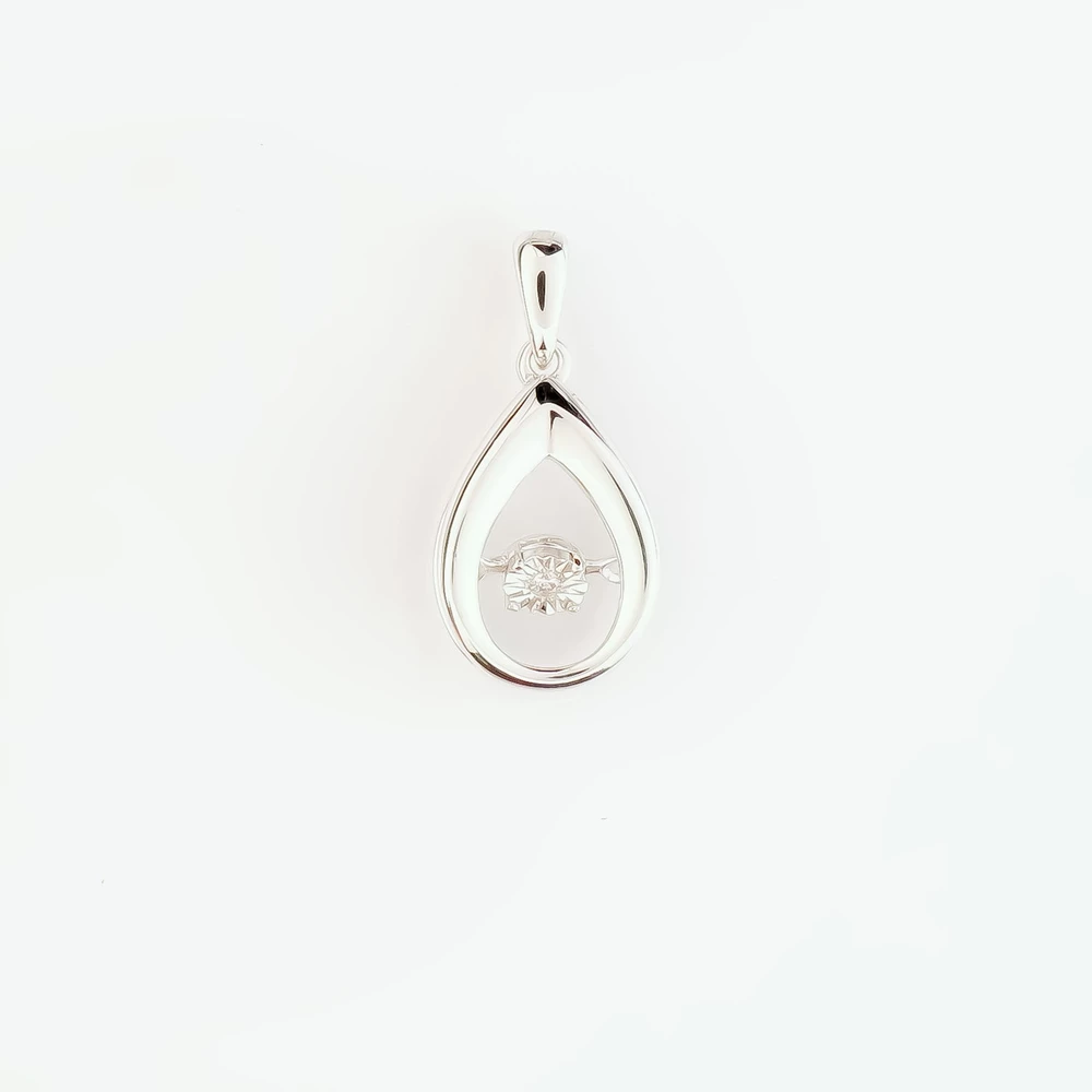 Подвес с бриллиантом из белого золота 585 пробы