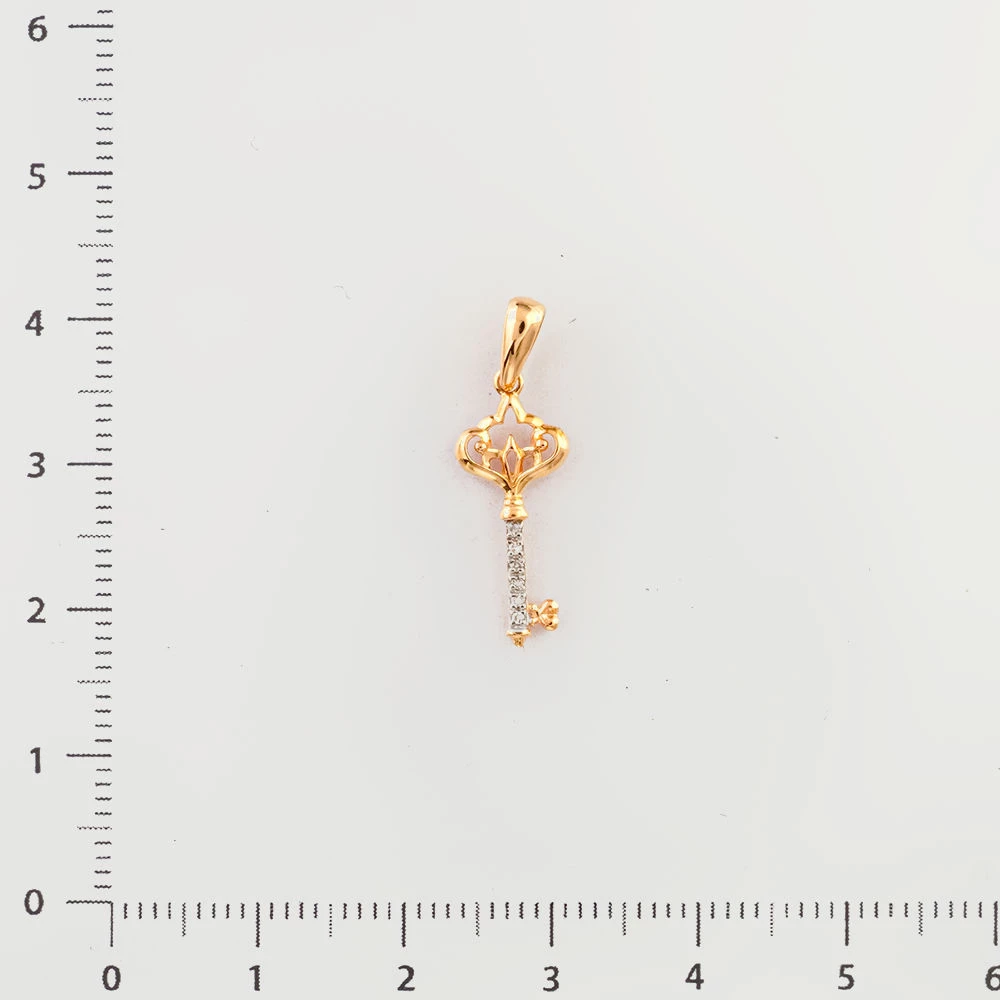 Подвес с бриллиантом из красного золота 585 пробы