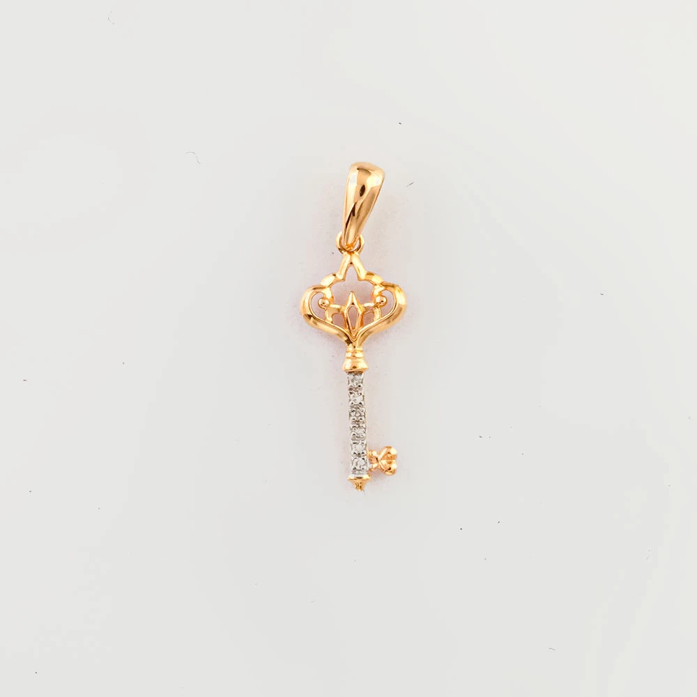 Подвес с бриллиантом из красного золота 585 пробы