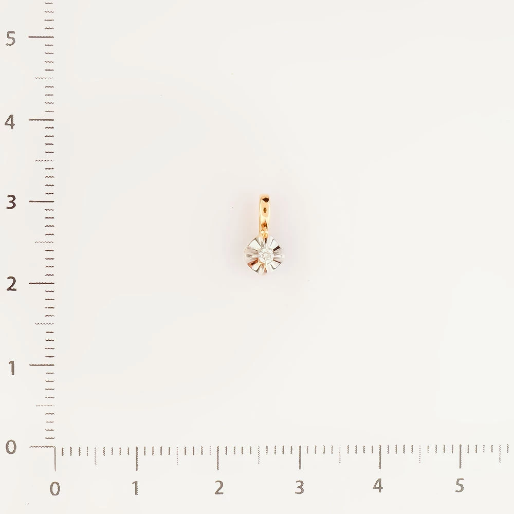 Подвес с бриллиантом из красного золота 585 пробы