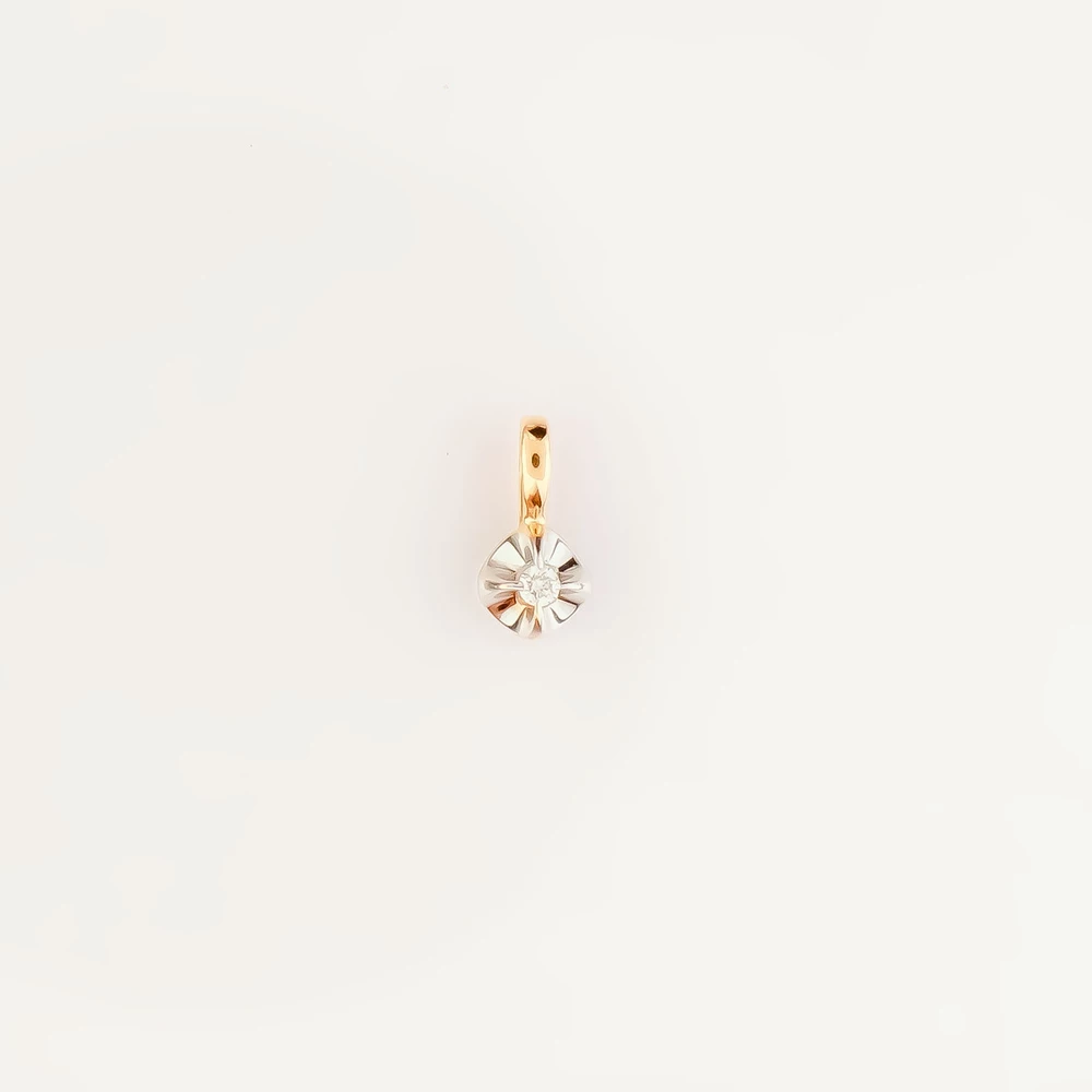 Подвес с бриллиантом из красного золота 585 пробы