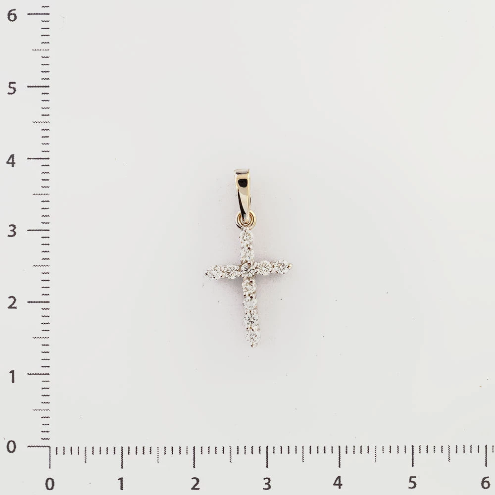 Подвес с бриллиантом из белого золота 585 пробы