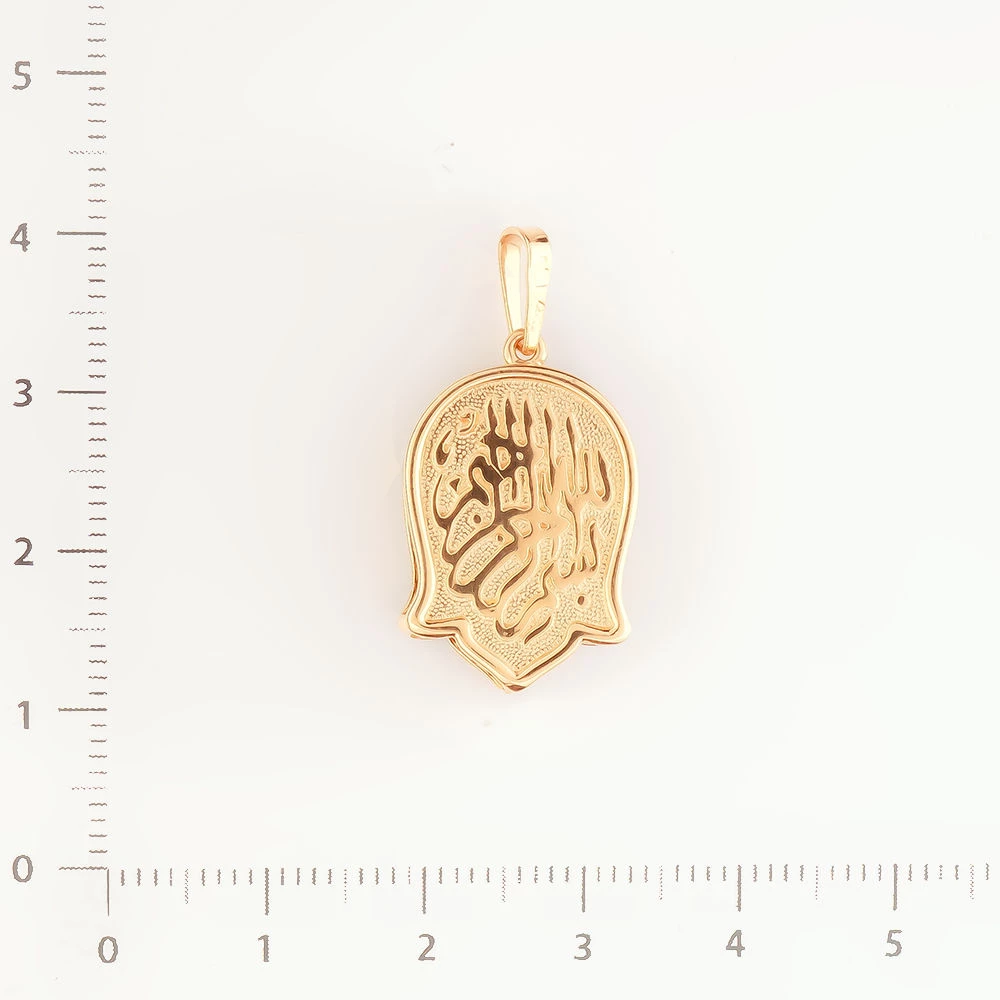 Подвес с фианитом из красного золота 585 пробы