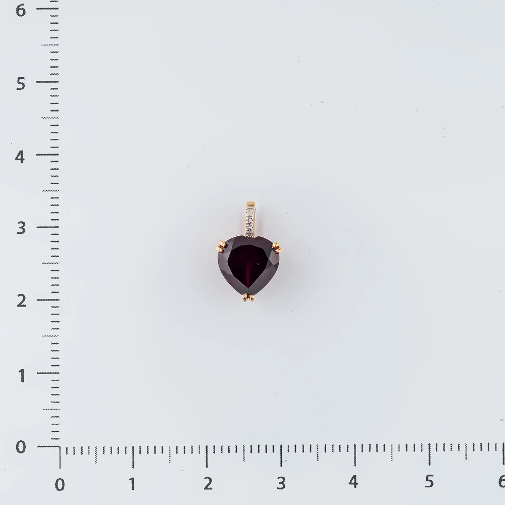 Подвес с гранатом из красного золота 585 пробы