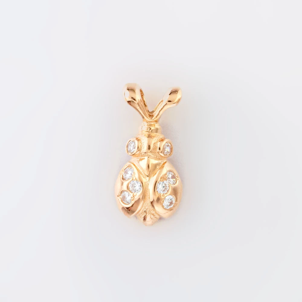 Подвес с фианитом из красного золота 585 пробы