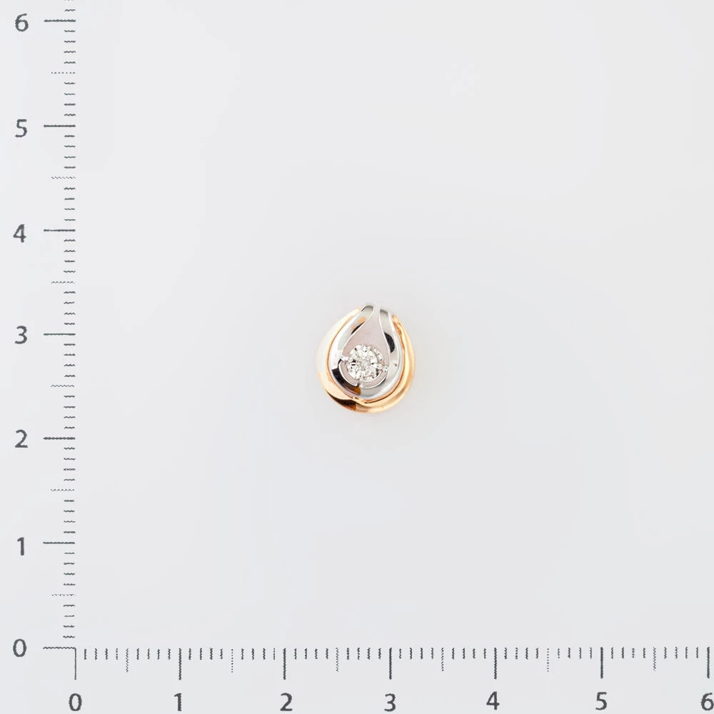 Подвес с бриллиантом из красного золота 585 пробы