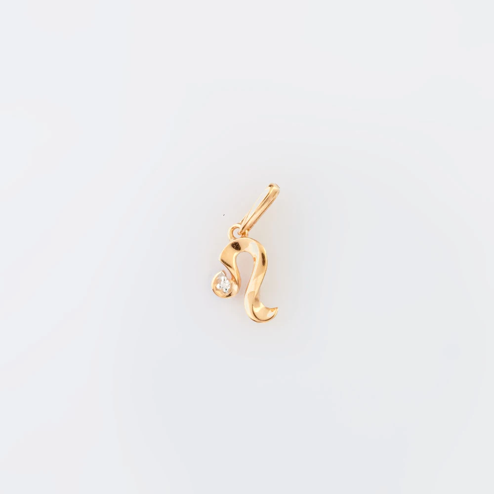 Подвес с бриллиантом из красного золота 585 пробы