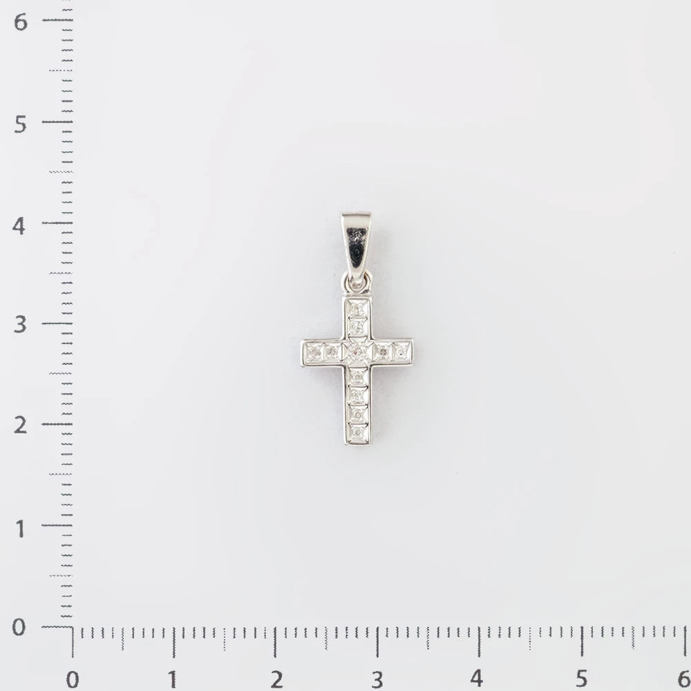 Подвес с бриллиантом из белого золота 585 пробы