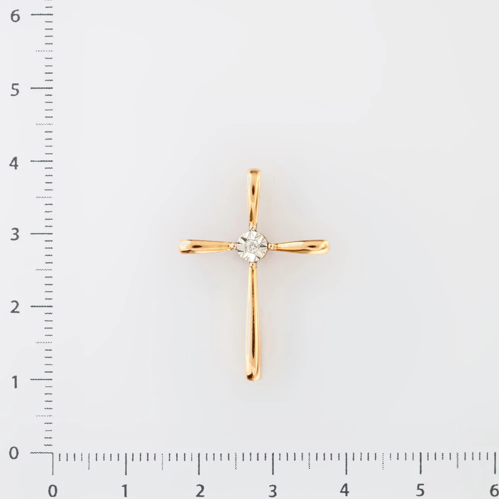 Подвес с бриллиантом из красного золота 585 пробы