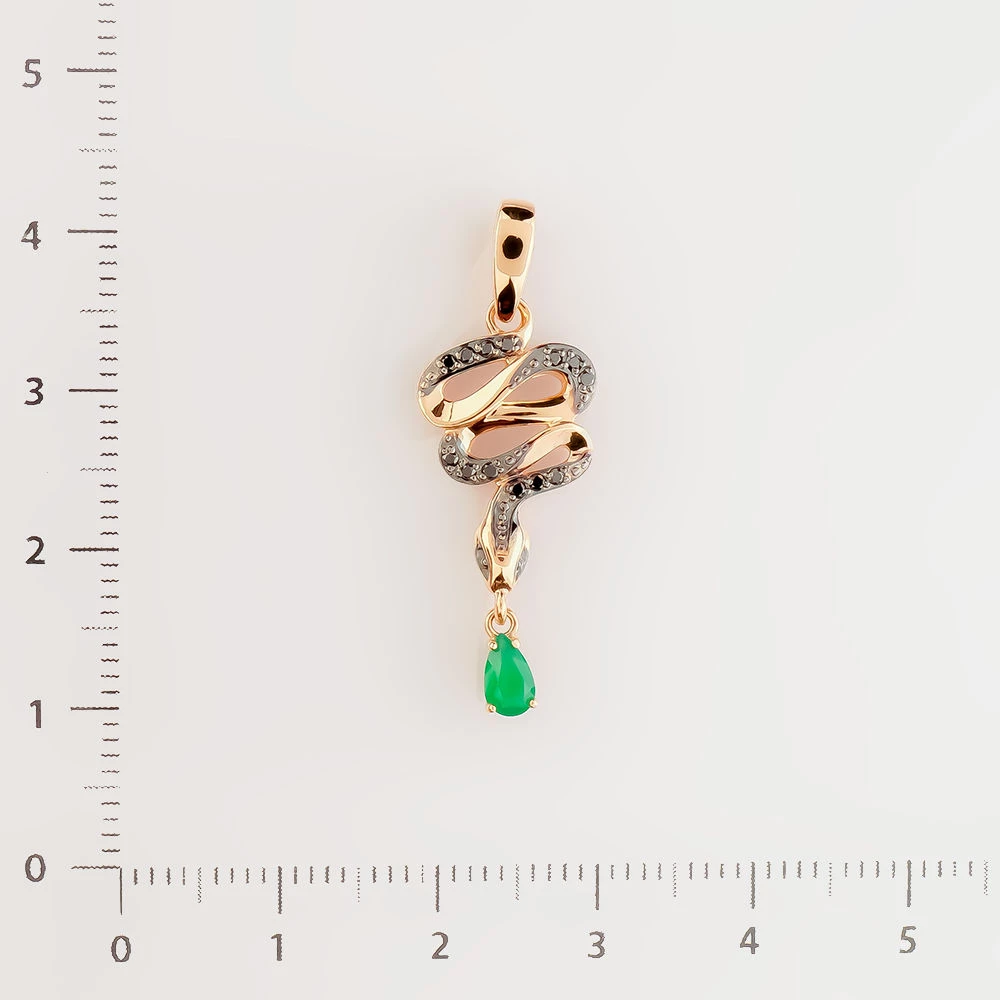 Подвес с агатом из красного золота 585 пробы