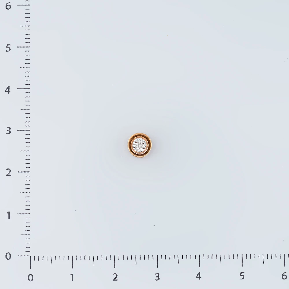 Подвес с бриллиантом из красного золота 585 пробы